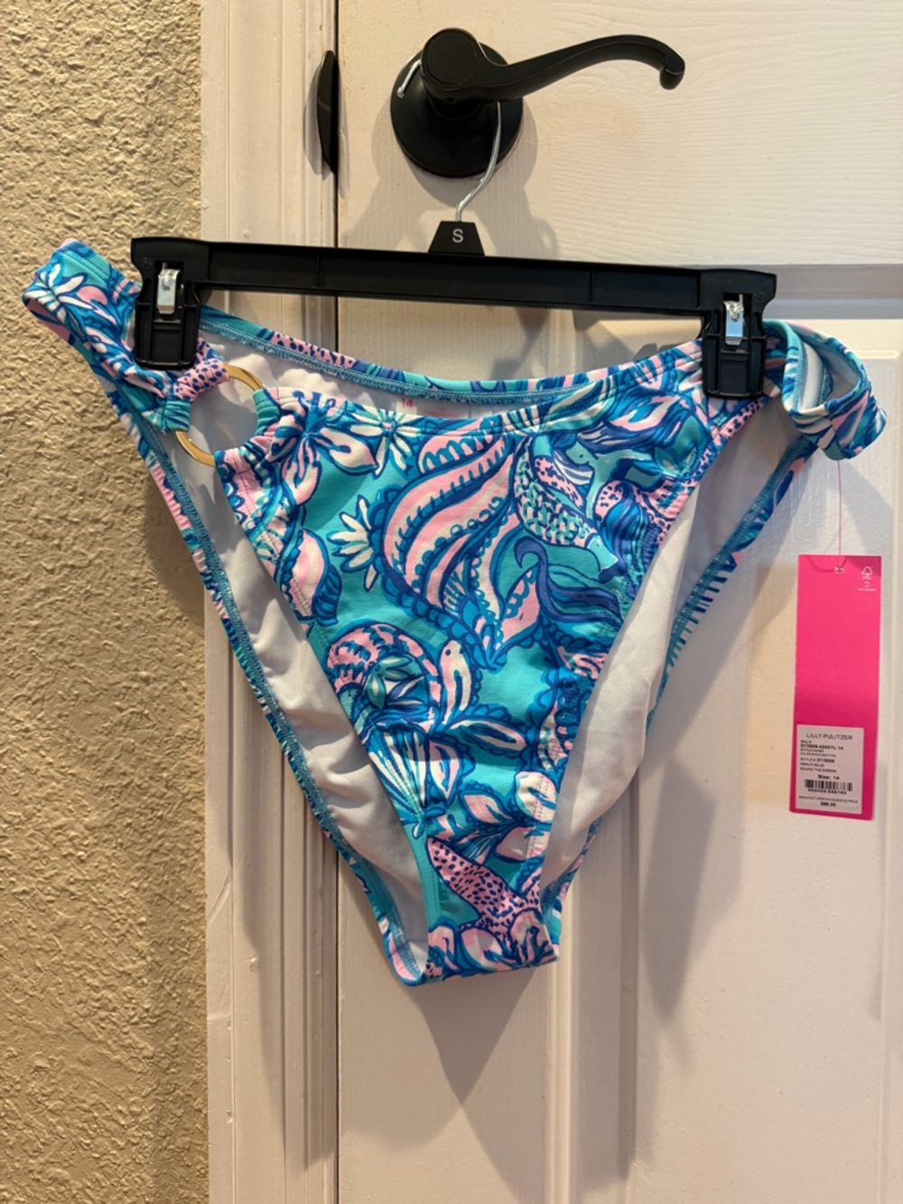 Lilly Pulitzer Blue & Pink Printed Bikini Bottoms